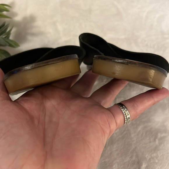 Topshop Criss Cross Faux Black Leather Slide Sandals Sz 37 - Picture 4 of 8